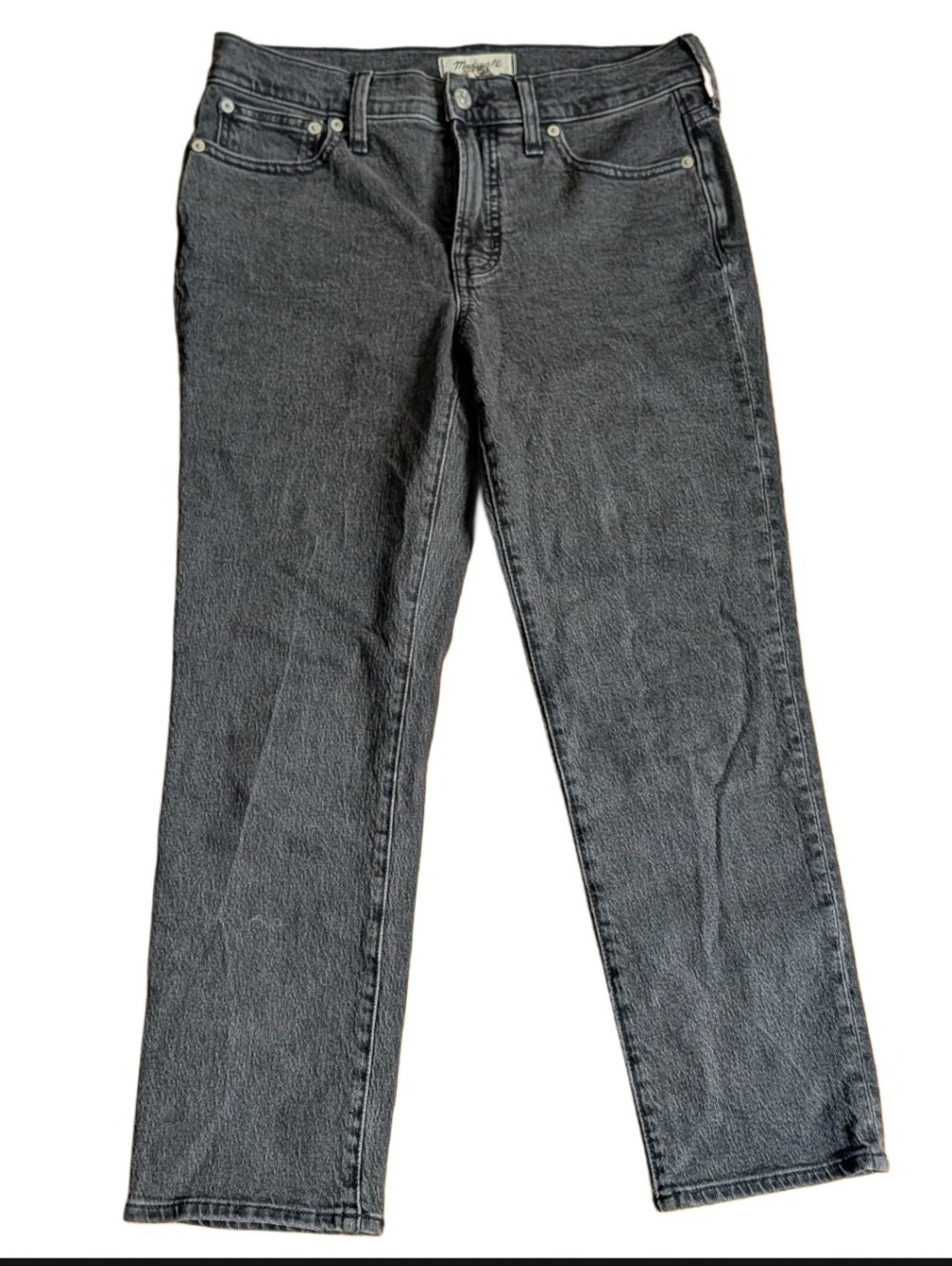 Madewell Black Wash The Mid Rise Perfect Vintage Cropped Jeans Size 27P